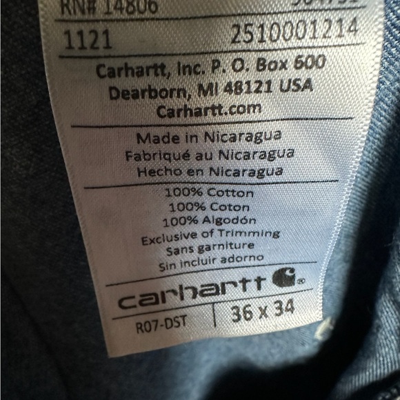 Carhartt Dark Blue Cotton Overalls - Picture 3 of 3